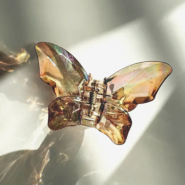 Crystal Butterfly Clip - Looks like Glass