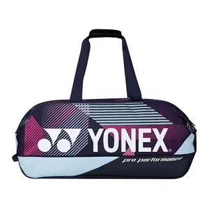 YONEX 49L Durable Gym Bag with Comfortable Back Support in Fabric and Synthetic Leather for Men and Women