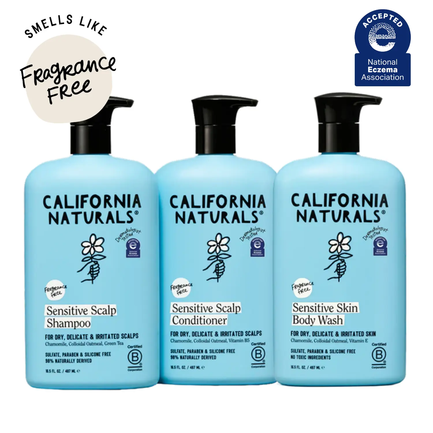 Sensitive Scalp & Body Collection - Shampoo, Conditioner, Body Wash for Sensitive Skin