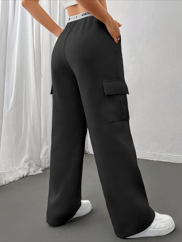 Women's Floral Print Pocket Sweatpants, Casual Jogger Pants for Spring & Fall, Women's Trousers for Daily Wear