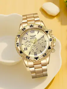 Golden Men's Stainless Steel Watch Business Workplace Wine Table Party Essential