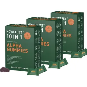 10-in-1 Alpha Shiraji Gummies 4000mg | Boosts Energy, Endurance, and Focus | Sugar-Free | Tongkat Ali, Maca Root, Fulvic Acid, Ginger, 85+ Trace Minerals, Non-GMO, Sugar-Free Vegan | Energy & Vitality | 60 Gummies