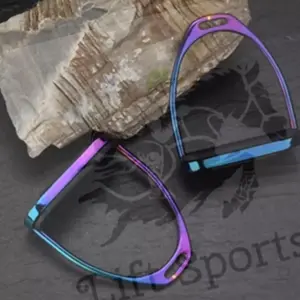 Rainbow Multi Color English Saddle with Stainless Steel Stirrups for Horse Riding