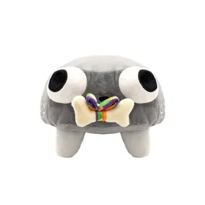 Culture Fly Dandy's World Plush Toys – Collectable Plush Dolls, Cute Gray Spider Character with Rainbow Bow Bone Accent, Perfect Game Fan Gift & Cozy Room Decor