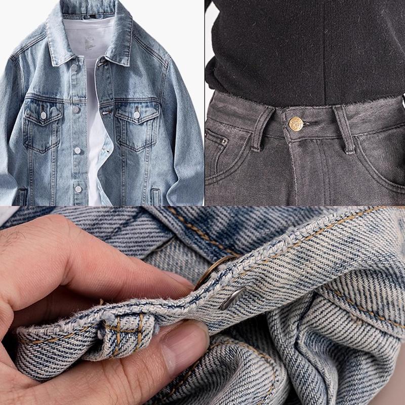 40 Sets Button Pins for Loose Jeans - No Sew, No Tools Needed! Pants Button Tightener for Waist, Reusable & Adjustable Metal Pants Buttons Kit