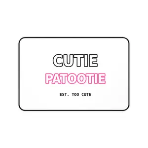 Cutie Patootie text Desk Mat | Cute pink typography mouse pad