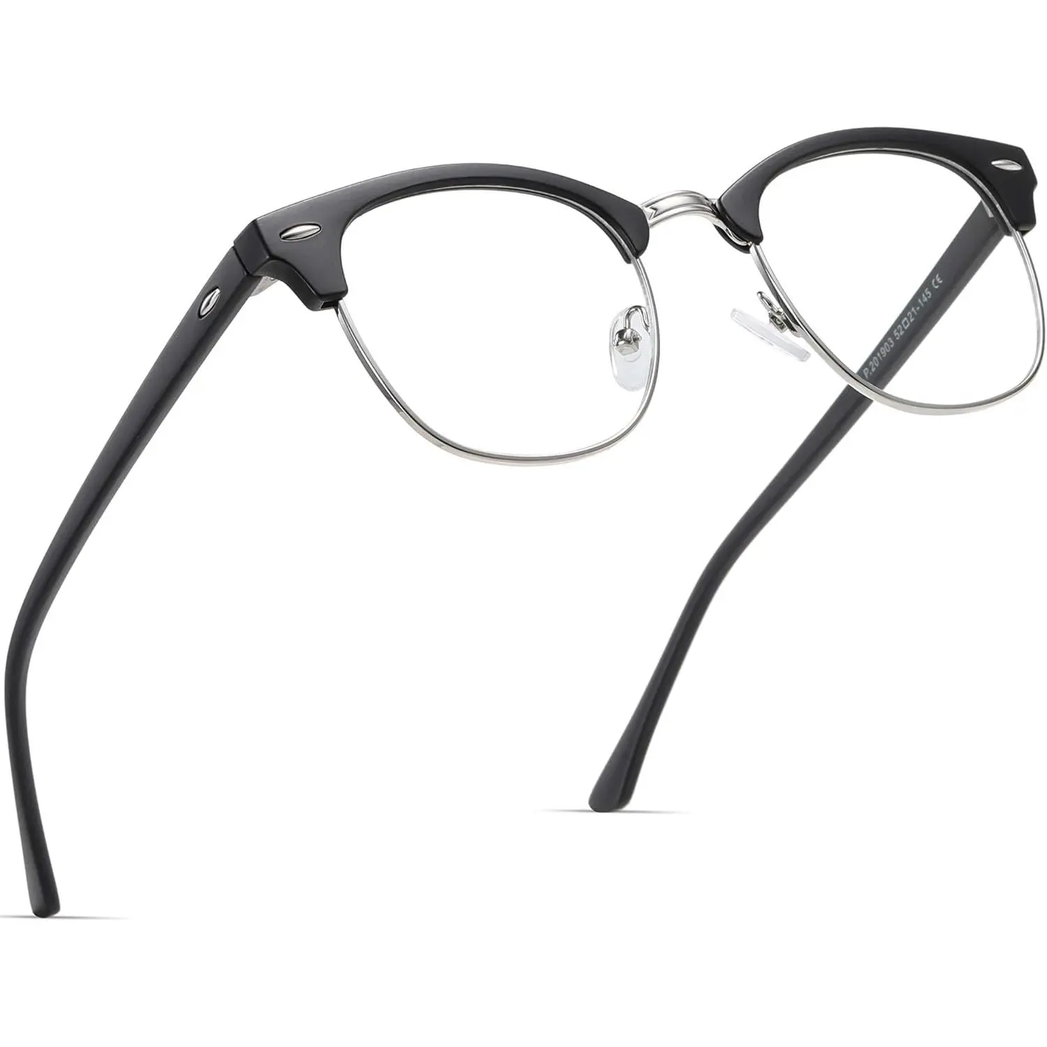 Blue Light Blocking Glasses Vintage Half Frame UV Clear Lens Anti Eyestrain Computer Gaming Glasses for Women Men