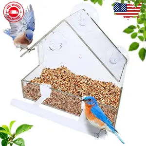 Window Bird Feeder, Bird House for Outside with 2 Rod 5.9  2.4  5.9 inch