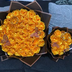 Yellow Roses Bouquet with Elegant Butterfly Accents and Luxurious Packaging for Special Occasions