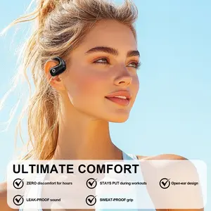 【Best Choice Open Ear Earbuds】Bluetooth 5.4 Wireless Earbuds with Ear Hooks, 32H HiFi Stereo Open Ear Headphones with Clear Calls, Touch Control Operate Fit Cycling,Running,Workout, 030