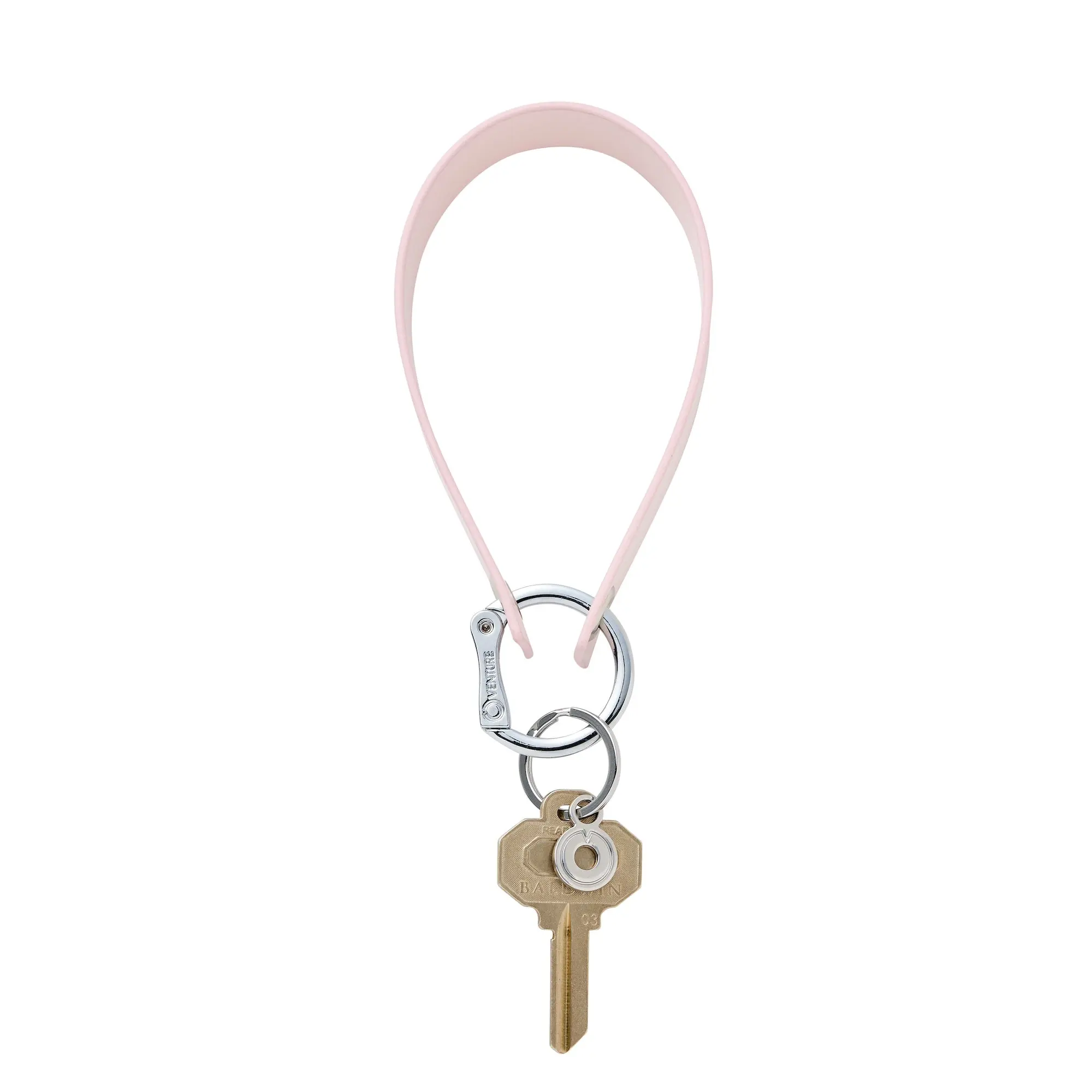 OVENTURE Pink Leather Loop Wristlet Keychain - Simple Design with Signature Locking Clasp for Everyday Use & Hands-Free Convenience - Charm