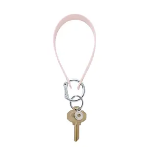 OVENTURE Pink Leather Loop Wristlet Keychain - Simple Design with Signature Locking Clasp for Everyday Use & Hands-Free Convenience - Charm
