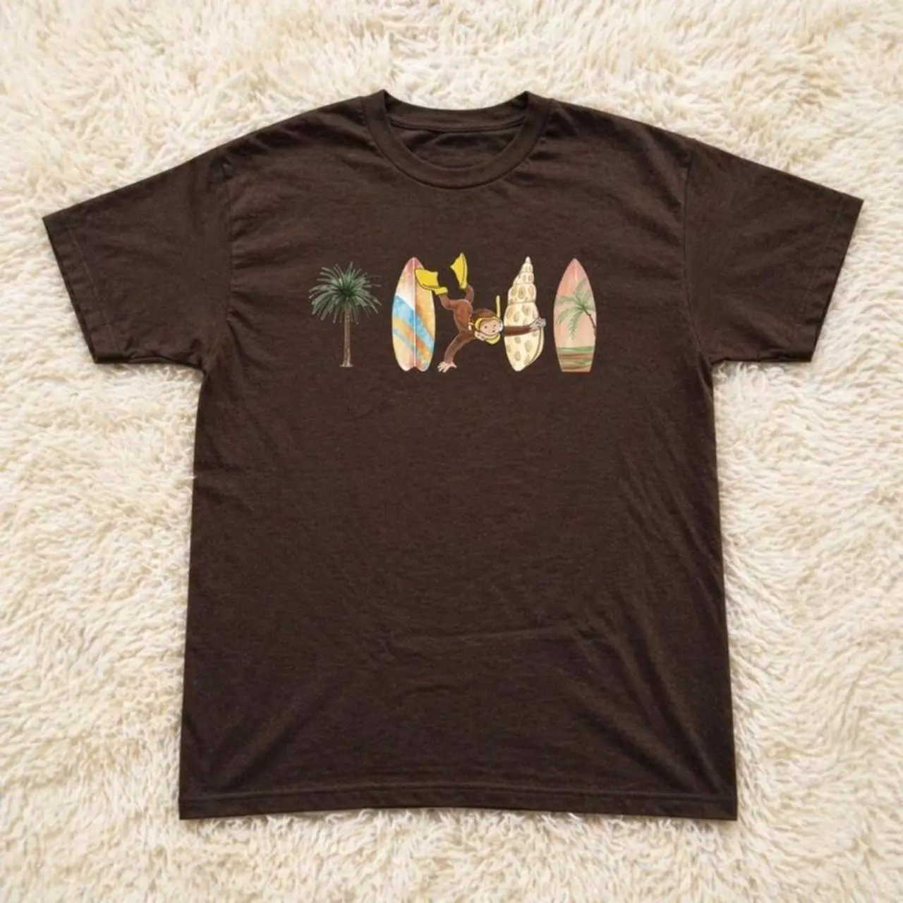 Curious Money Surfing baby tee Vintage y2k Inspired Baby Tee, aesthetic graphic tshirt, summer tee, 90s,y2k
