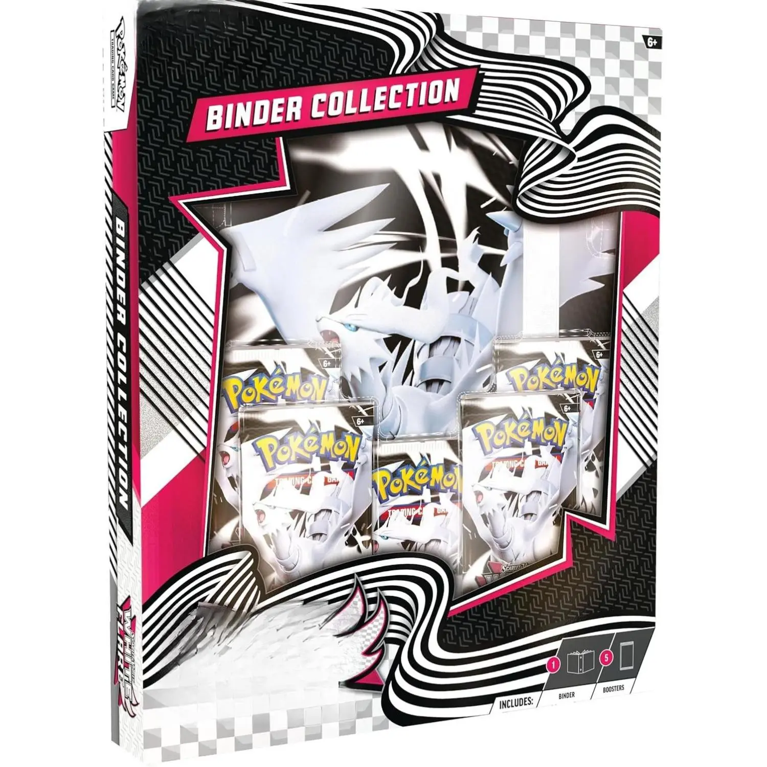 Pokémon TCG Scarlet & Violet 10.5 Black Bolt or White Flare Binder Box with 9-Pocket Thematic Collection 5 Booster Packs & Code Card Bonus