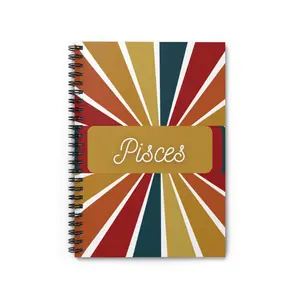 Pisces Spiral Composition Notebook - Ruled Line - Zodiac Sign - Rainbow themed