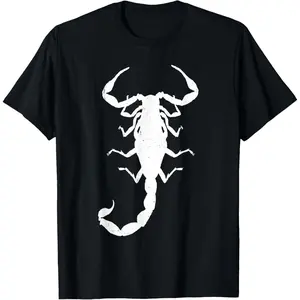 100% Cotton Cool Scorpion Design for Men, Women, s White Print T-Shirt