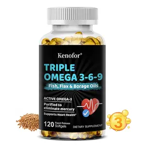 Kenofor Triple Omega 3-6-9 Health Supplement,Supports Heart Health and Physical Health,120 Capsules