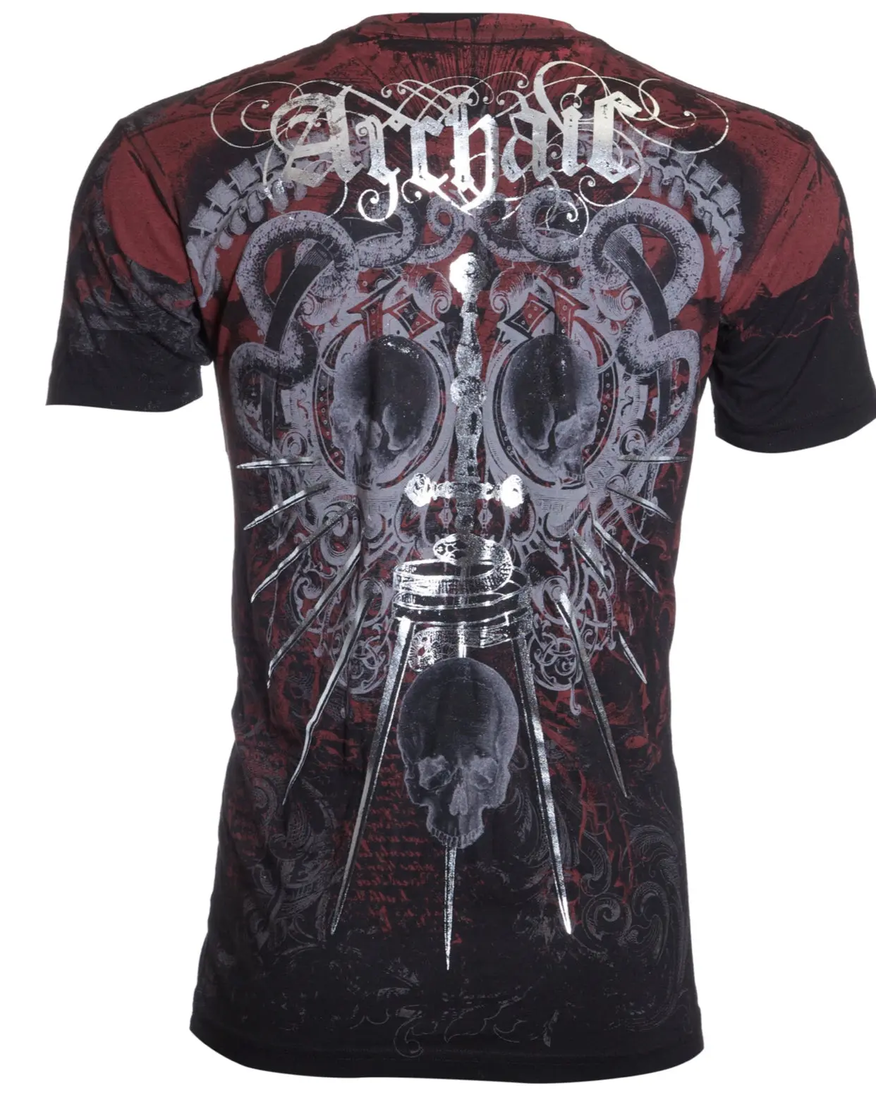 ARCHAIC Men's Short-Sleeve Crewneck T-Shirt, 100% Cotton Casual Streetwear with Graphic Print on Front and Back, Made in USA, Tee, Crew Men's Short-Sleeve T-Shirts, Tshirt, Printed Front/Back