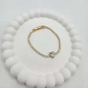 Elegant Women's Bracelets with zircon stone 14k Gold Plated Jewelry