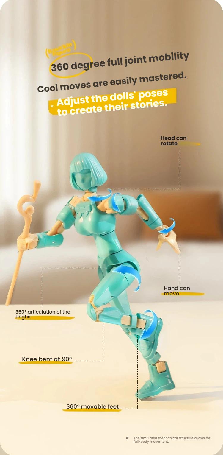 Magical Girl DIY Action Figure, Educational Building Blocks Toy, Joint Movable Doll, Creative Decor & Gift for young people