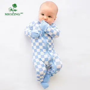 MIOZING  Baby Bamboo Highly Elastic Zipper Romper 0-24M for Boys