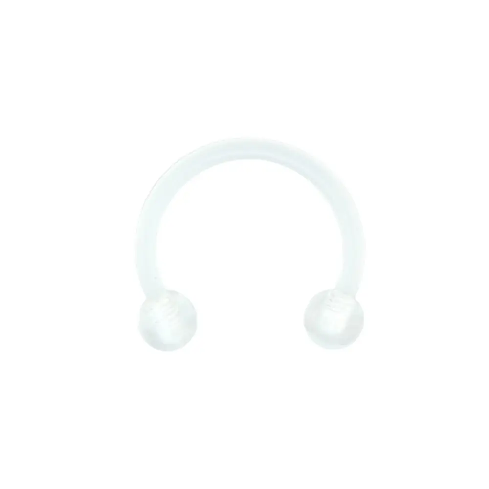 Clear Bioflex Flexible Septum Ring Circular Barbell Retainer