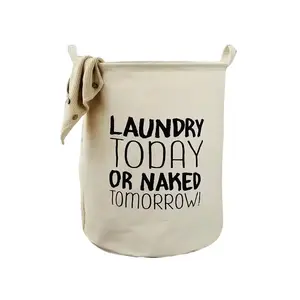 Dirty Clothes Basket Fabric Folding Storage Basket for Laundry & Dolls Cotton Linen Material Versatile Practical Home Organizer