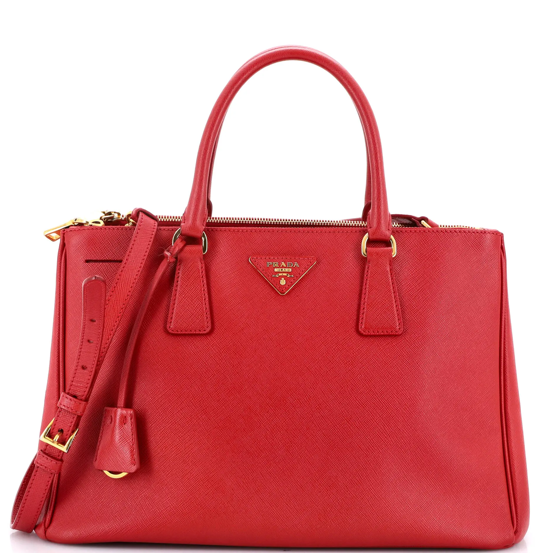 Pre-owned PRADA Leather Tote Bags REBAG Double Zip Lux Tote Saffiano Medium by Rebag