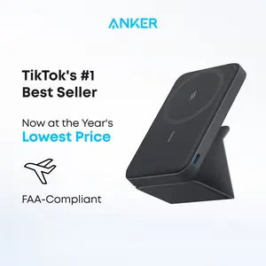 【Magnetic Power Bank】Anker 5,000mAh Magnetic Power Bank, Wireless Portable Charger with Foldable Stand & Side USB-C Port, Battery Pack for iPhone 17/16/15/14/13,Summerwins, FathersDayGift