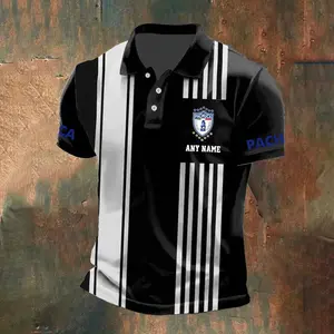 LIGA MX C.F. Pachuca Personalized Name Stripped Polo Design ST2502