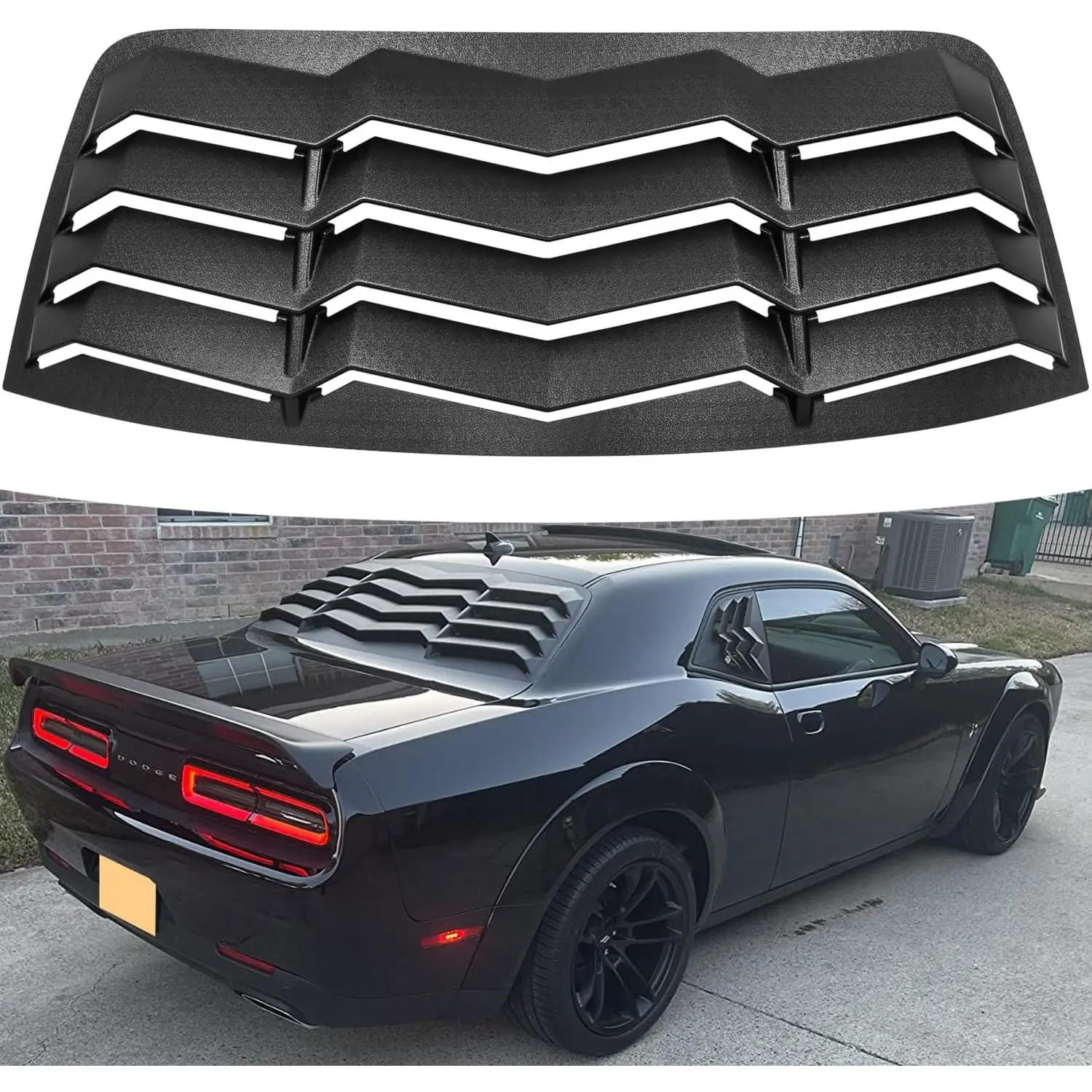 Rear Window Louver Fits for Dodge Challenger 2008-2022 2023 in GT Lambo Style Custom Fit Windshield Sun Shade Cover ABS (Matte Black) Sunshade Ford Expedition Sunshade for Ford Expedition