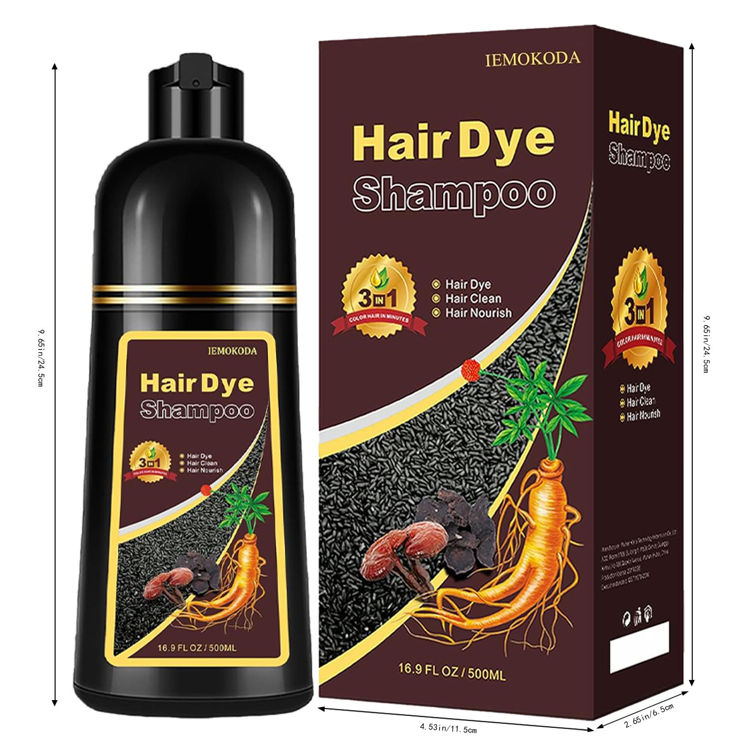 Natural Coffee 3-in-1 Hair Dye Shampoo for Gray Hair, Semi Permanent Instant Hair Color for Women & Men, 100% Gray Hair Coverage with Herbal Ingredients, Safe Natural Champu Para Canas/Shampoo Para Pintar El Cabello, 500ml Haircare Black Natural Coffee 3-in-1 Hair Dye Shampoo for Gray Hair, Semi Permanent Instant Hair Color for Women & Men, 100% Gray Hair Coverage with Herbal Ingredients, Safe Natural Champu Para Canas/Shampoo Para Pintar El Cabello, 500ml Haircare Black