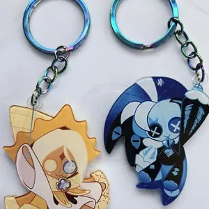 PRE-ORDER Cookie Run Keychains - Shadow Milk Cookie and Pure Vanilla Cookie