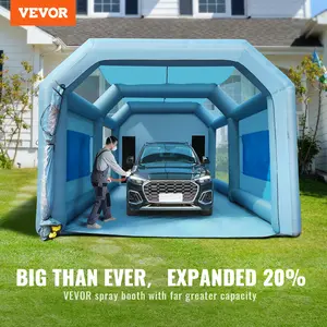 VEVOR 26x15x11ft Inflatable Paint Booth, Inflatable Spray Booth, High Powerful 750W+950W Blowers Spray Booth Tent, Car Paint Tent Air Filter System for Car Parking Tent Workstation Motorcycle Garage