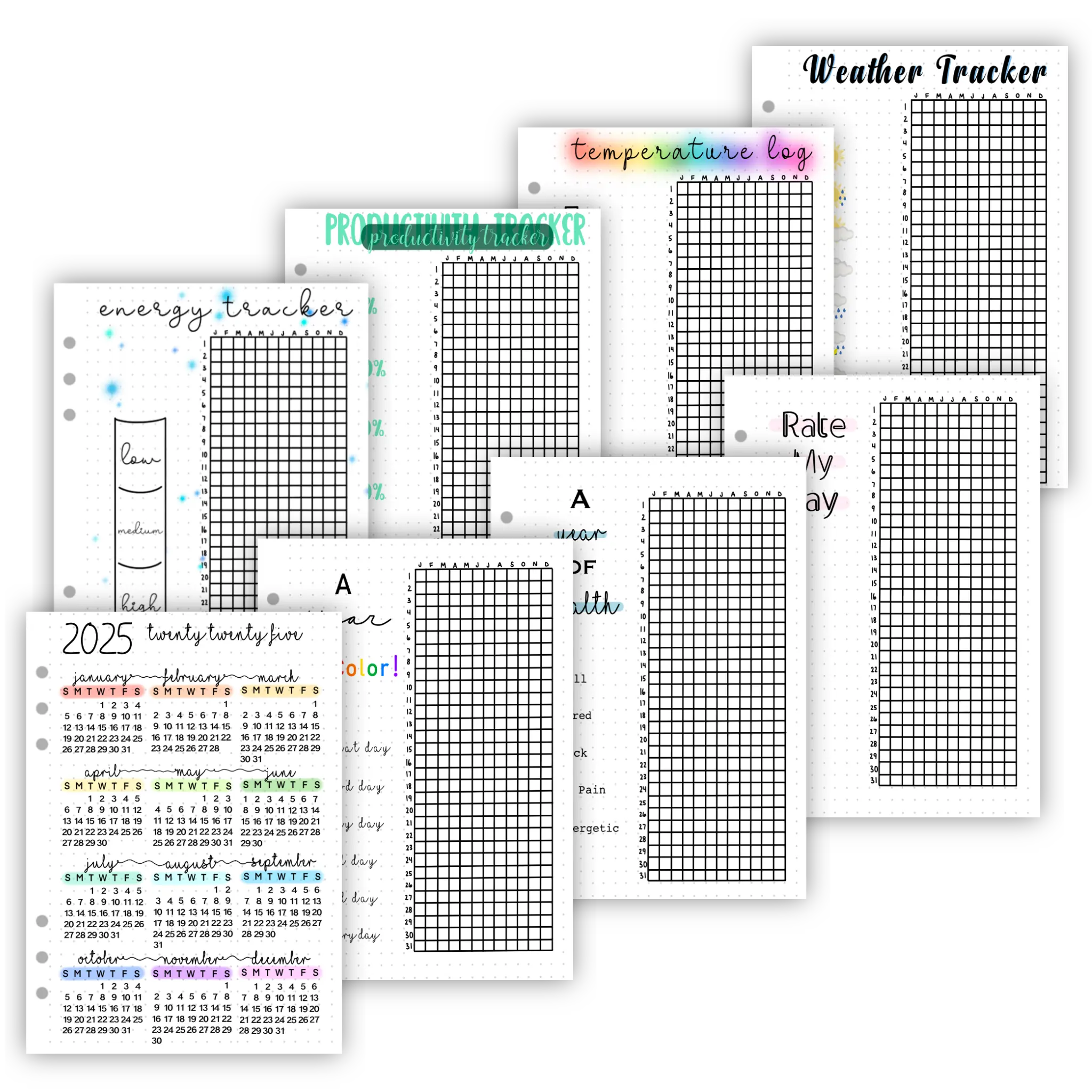 Essentials Bullet Journal Spread Page Bundle