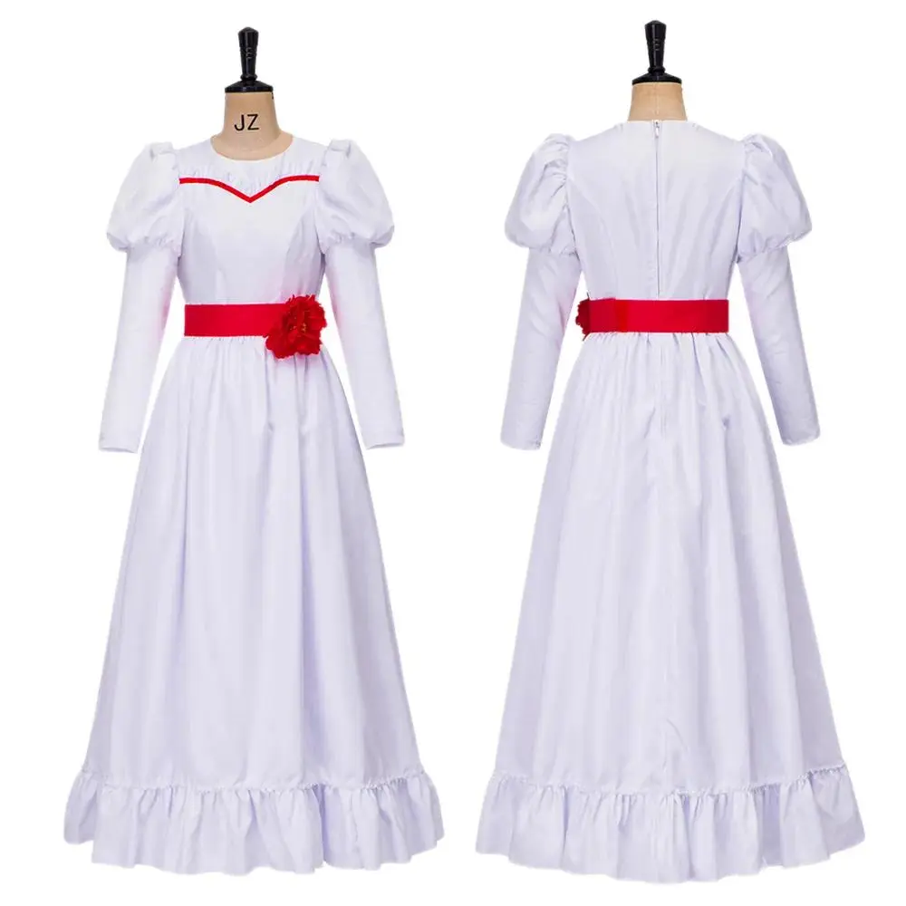 Annabelle Cosplay Costume for Women - Horror Scary Fancy Dress for Halloween Carnival Party - Black Dress with White Lace