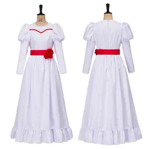 Annabelle Cosplay Costume for Women - Horror Scary Fancy Dress for Halloween Carnival Party - Black Dress with White Lace