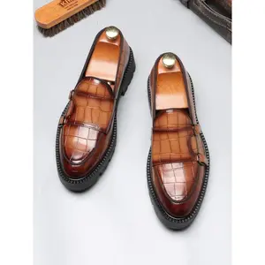 Men's Casual Plain Color Lefu Shoes, Fashionable PU Leather Slip on Shoes for Daily Wear, Lightweight Breathable Comfortable Shoes for Men