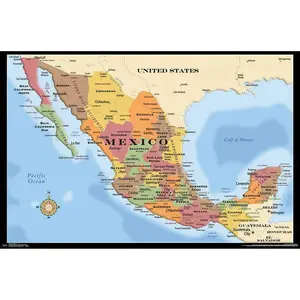 Map - Mexico Wall Poster.