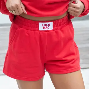 Lulu Mac Red Terry Cloth Shorts