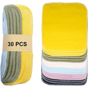 Paper Towels Washable -- 30 Pack Zero  Paperless Paper Towel Absorbent  Paper Towel,   Paper Towels Cloth,Kitchen Napkins 10"x10" Solid Color