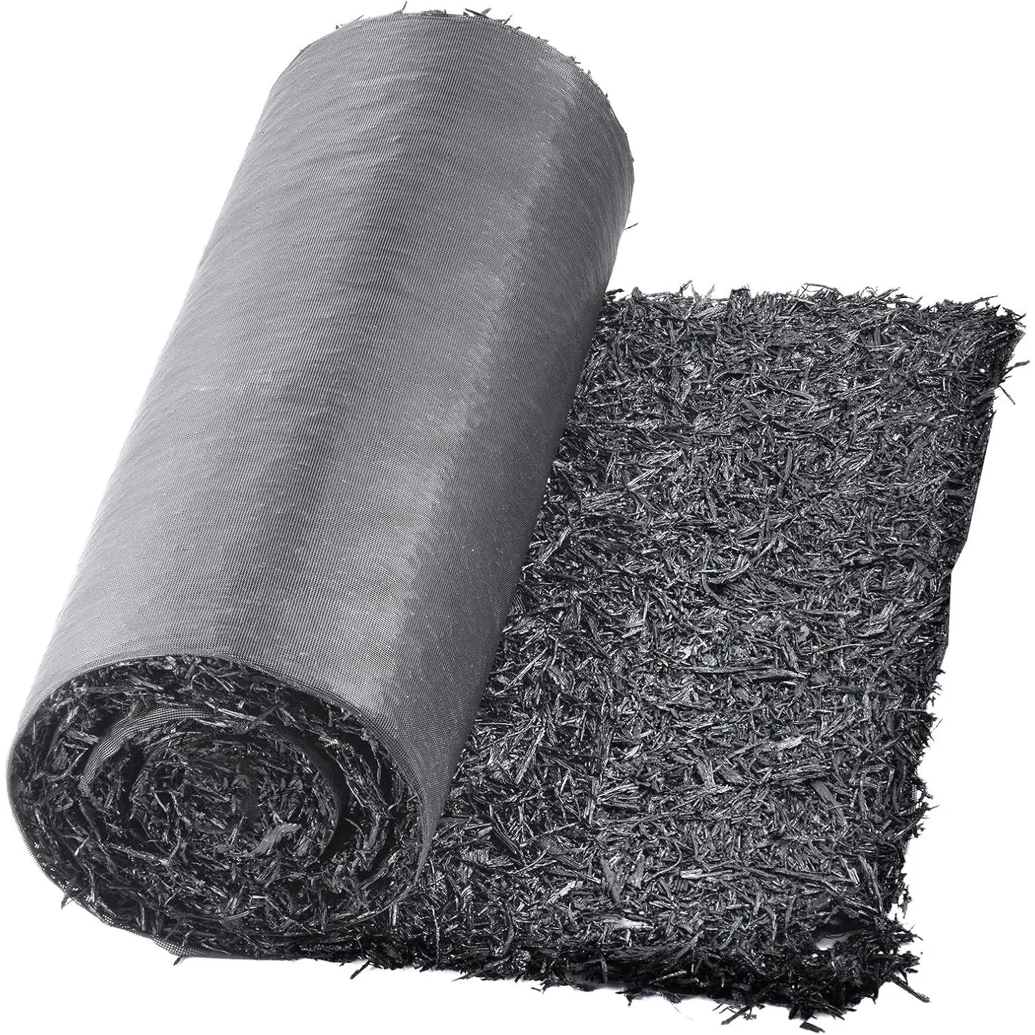 VEVOR Recycled Rubber Mulch Mat,Permanent Mulch Walkway Pathway,Garden Edging Border for Plants, Vegetables & Flower Garden Barrier, Black Rubber Mulch for Landscaping Outdoor 8' x 2'