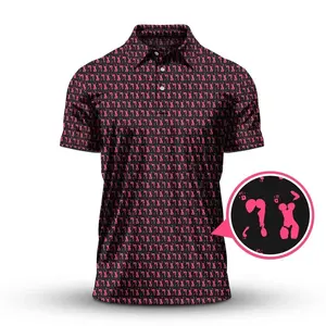 Bogey Bros Men Fun Print Golf Polo Trendy Lightweight Breathable Shirt For Casual Wear
