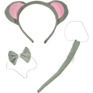 4E's Novelty Mouse Costume Kit – Ears, Tail & Bowtie for Halloween