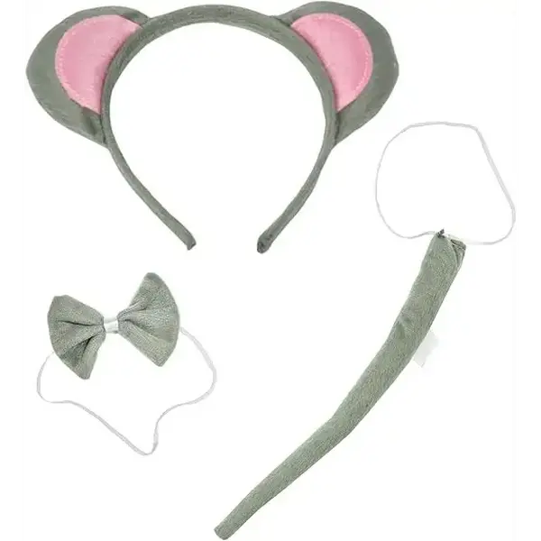4E's Novelty Mouse Costume Kit – Ears, Tail & Bowtie for Halloween