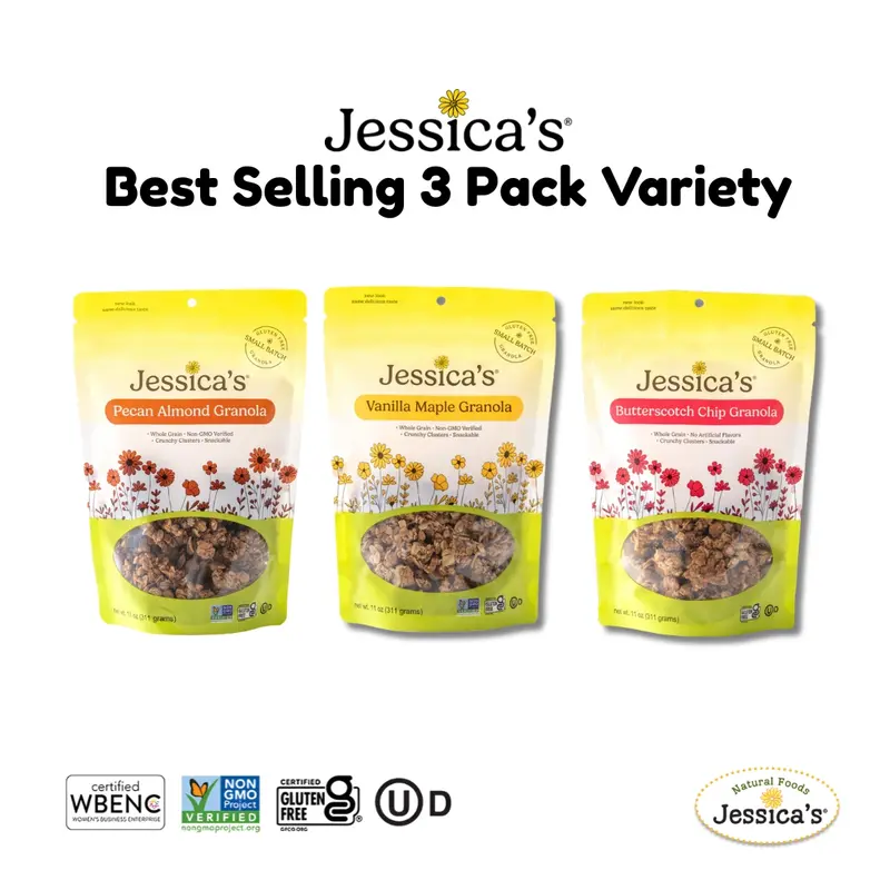 Jessica's 3 Bag Variety Pack - 3 Pack, 11 oz. Bags. Gluten-Free | Non-GMO | No Artificial Flavors or Preservatives