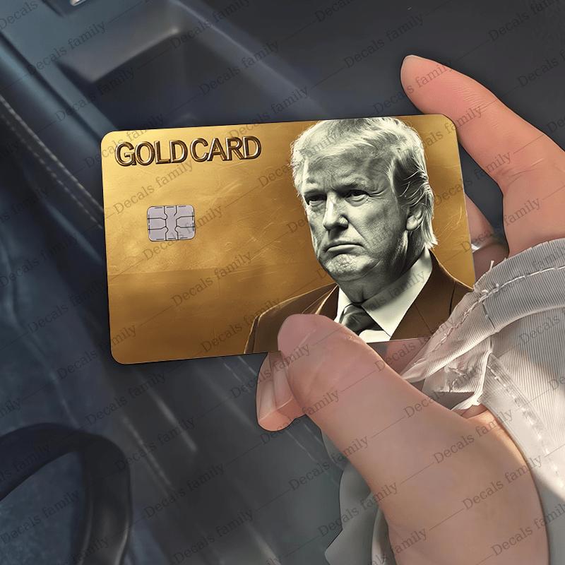 2pcs Funny and Quirky Golden Card Skin | Durable PVC Privacy Protection Stickers, Suitable for Credit Cards, Bank Cards, and Transit Cards - Scratch-Resistant, Street Style Fashion Accessory