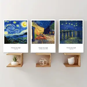 Painting Series Canvas Painting, Oil Painting Print, 3 Counts/set Wooden Framed Canvas Art Poster, Wall Art Decor for Home Living Room Bedroom, Ornaments