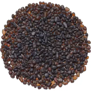 Sea Glass Stones - 0.9LB Brown Frosted Glass Pebbles  -  for Aquarium Rocks, Fish Tank Gravel, Vase Fillers, DIY Crafts, and  Decor