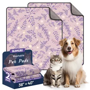 2-Pack Reusable Dog Pee Pads: Super Absorbent, Waterproof & Leak-Proof, Non-Slip, Ideal for Training, Playpens, Crates, Sofas, Cars, Beds & More (Washable)